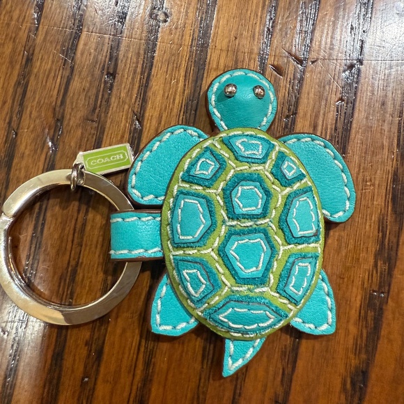 Coach Turtle Leather Key Fob - Picture 1 of 3